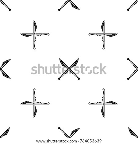 Japanese Tanto Daggers Pattern Repeat Seamless In Black Color For Any Design Geometric Illustration Japanese Tanto Daggers Pattern Repeat Seamless In Black Color For Any Design Geometric Illustration