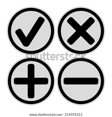 mark check delete icons cross application social website used buttons vector shutterstock interface
