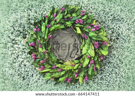 Background Of Flower Wreath Newborn Prop