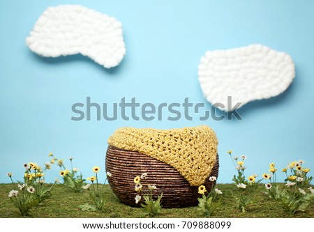 Digital Background Of Newborn Baby Photography Prop Basket