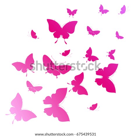 Pink Butterfly On Beige Background Seamless Stock Vector 105624782 ...