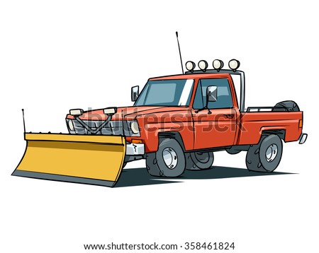 Download Snow Plow Truck Vector Illustration Pickup Stock Vector ...