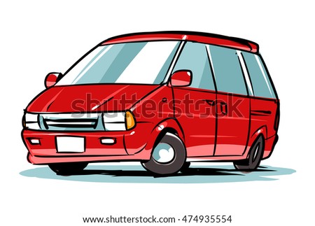 Minivan Family Car Cartoon Illustration Stock Vector 474935554