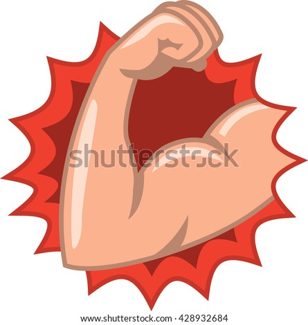 Building Strong Muscles Vector Illustration Stock Vector 428932684