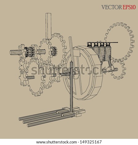 Engine Vector Sketch Stock Vector 149325167 - Shutterstock