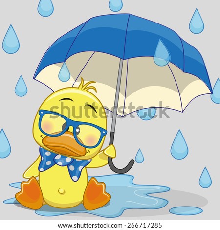 Smiling Water Drop Umbrella Under Rain Stock Illustration 107699162 ...