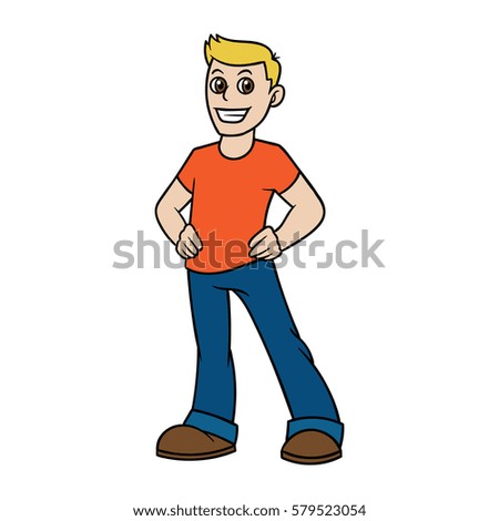 Cartoon Short Blonde Haired Man Vector Stock Vector 579523054
