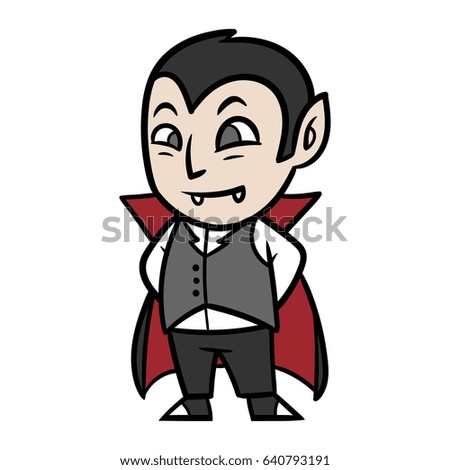 Cute Cartoon Vampire Dracula Biting Blood Stock Vector 640793191 ...