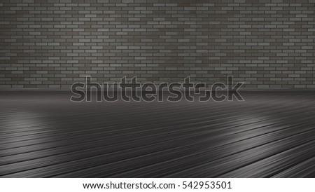 3D Rendering Room The Dark Grey Wood Flooring 3D Rendering Room The Dark Grey Wood Flooring