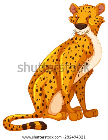 Cute Cheetah Sitting Stock Vector 466099841 - Shutterstock