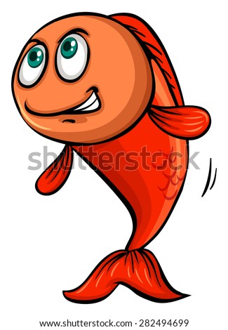Cartoon Fish Vector Illustration Simple Gradients Stock Vector
