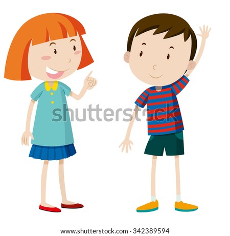 Girl Boy Chatting Illustration Stock Vector 342389594 - Shutterstock