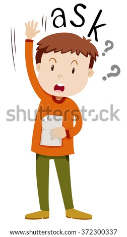 Boy Paper Asking Questions Illustration Stock Vector (Royalty Free ...