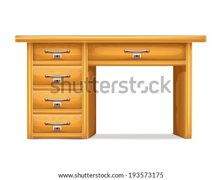 Cartoon Office Desk Illustration Cartoon Wooden Stock Vector 142704364 ...