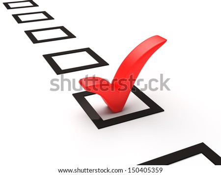 Checklist with red check mark - stock photo