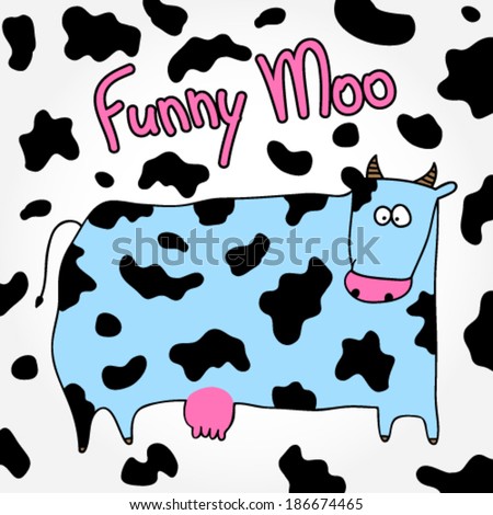 Cow Funny Cow Vector Moo Stock Vector 186527618 - Shutterstock