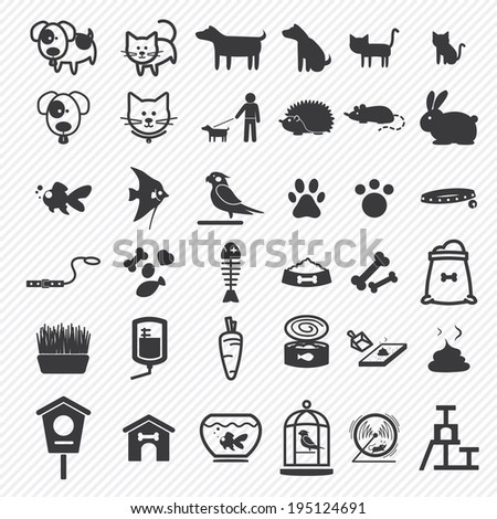 Pet icons set. illustration eps10