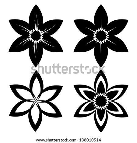 four narcissus silhouettes design vector stock vector 138010514 four narcissus silhouettes design vector stock vector 138010514