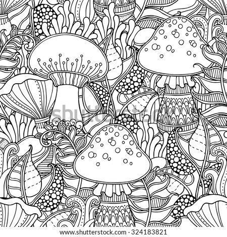 Download Seamless Pattern Doodle Style Floral Ornate Stock Vector 324183821 - Shutterstock