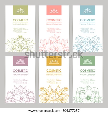 Vector Set Templates Packaging Cosmetic Label Stock Vector 604377257 Shutterstock Skin Care Label Templates