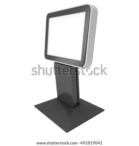 LCD Screen Stand Blank Trade Show Booth 3d Render Of Lcd Tv Isolated On LCD Screen Stand Blank Trade Show Booth 3d Render Of Lcd Tv Isolated On