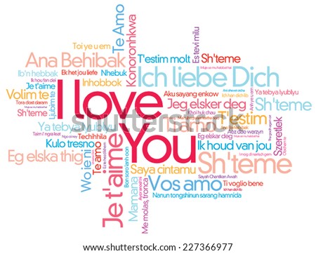 I Love You Vector Word Cloud Style I Love You Vector Word Cloud Style