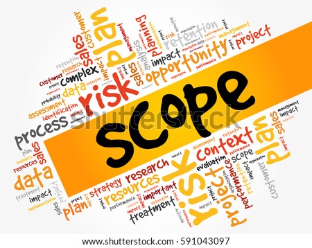 scope word cloud business concept stock vector 591043097 scope word