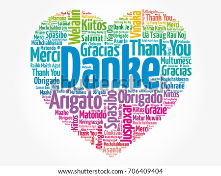Danke Thank You In German Love Heart Word Cloud In Different Languages Concept Danke Thank You In German Love Heart Word Cloud In Different Languages Concept