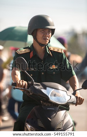 Soc Trang, VIETNAM - November 14, 2016: Local people officer in Soc Trang on November 14, 2016, Vietnam.