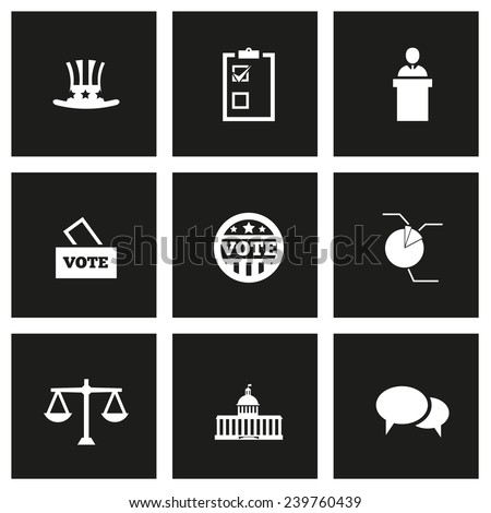 Politics Voting Elections Icons Vector Icon Stock Vector 155765795