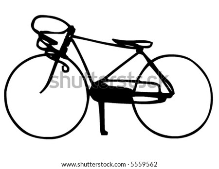 Classic Ladies Shopping Bike Silhouette Stock Vector 43744804