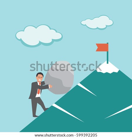 Pushing Rock Up Hill Stock Images, Royalty-Free Images & Vectors ...