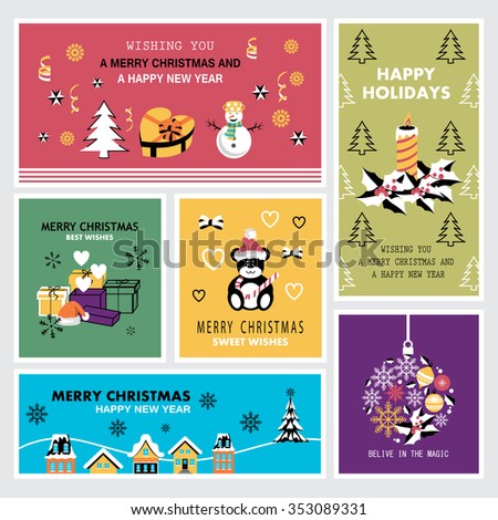 christmas new year banners set vector stock vector 353089331 christmas new year banners set vector stock vector 353089331, Presentation templates