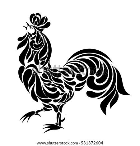 Download Decorative Cockerel Stylized Rooster Decorated Floral ...
