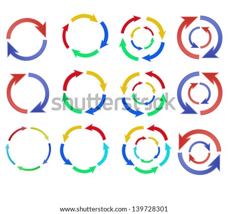 12 Arrow Pictogram Refresh Reload Rotation Stock Vector 139728301 ...