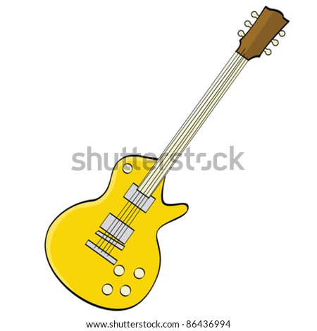 Yellow Electric Guitar Vector Isolated Stock Vector 573631180 ...