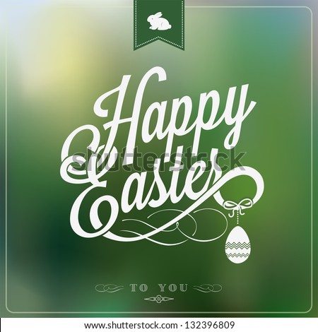 Happy Easter Typographical Background - stock vector
