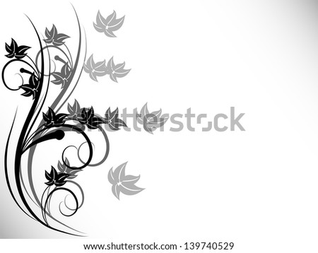 Black White Background White Flowers Lily Stock Vector 131546078