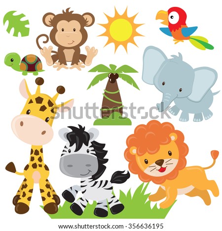 Jungle Animals Stock Vectors & Vector Clip Art | Shutterstock