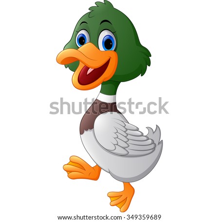 Cute Cartoon Duck Stock Illustration 349359695 - Shutterstock