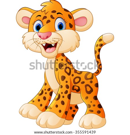 Cute Baby Leopard Cartoon Stock Vector 140172571 - Shutterstock