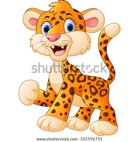 Cute Baby Leopard Cartoon Stock Vector 140172571 - Shutterstock