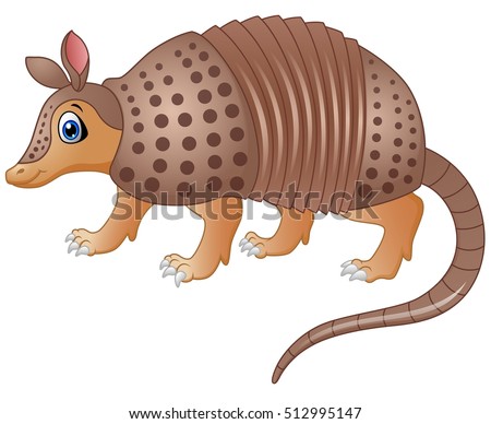 Vector Illustration Funny Armadillo Cartoon Stock Vector 512995147 ...