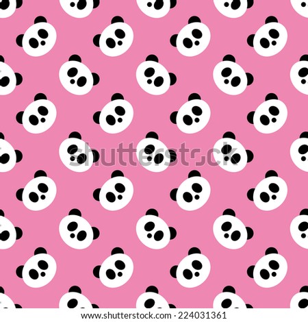 Seamless Pink  Panda  Pattern Vector Stock Vector 224031358 