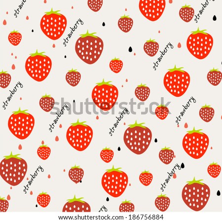 Vector Strawberry Pattern Stock Vector 186756884 - Shutterstock