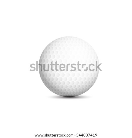 Golf ball on grass. Vector design.