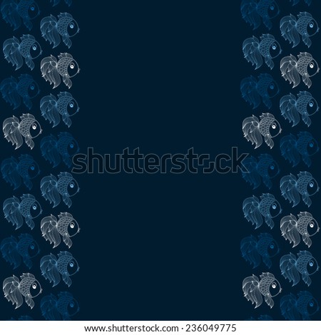 seamless pattern with fish on a blue background