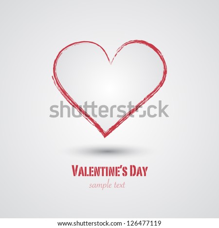 Drawn graphic heart vector background