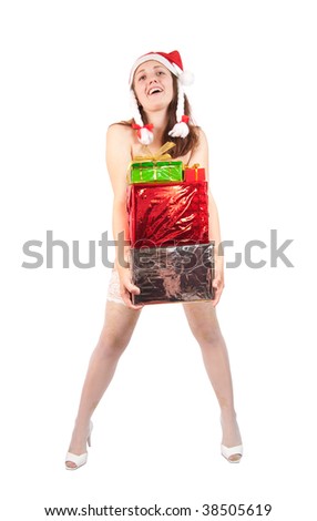 Naked Blonde Girl Santa Hat Christmas Stock Photo 38995012 Shutterstock