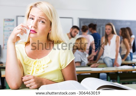 At Girl Outcast Sad University Stock Photos, Images, & Pictures ...